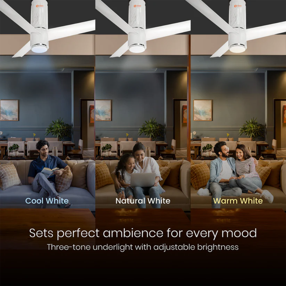 AEROSLIM IOT REMOTE FAN WITH LIGHT 1200MM MARBLE WHITE